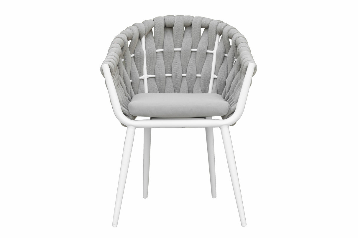 SILLON MODELO VIKEN ALU BLANCO TEJIDOS GRIS CLARO
