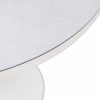 MESA REDONDA Ø135 ISABELLE ALU BLANCO / CRISTAL CERAMICO GRIS